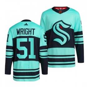 Dresovi Seattle Kraken Shane Wright 51 Adidas 2022-23 Reverse Retro 2.0 Ledeno plava Authentic - Muške